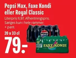 Pepsi - Max, Faxe Kondi eller Royal Classic