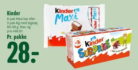 Kinder - Maxi bar eller Ag med legetøj