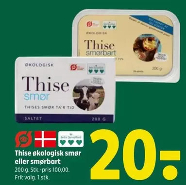 økologisk smør eller smørbart