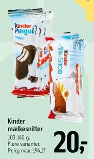 Kinder - mælkesnitter