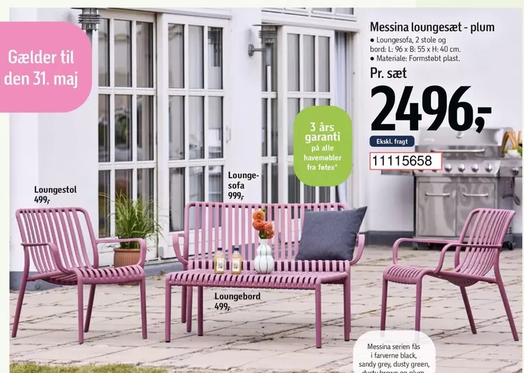 Den - Messina loungesæt-plum
