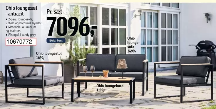 Ohio loungesæt -antracit