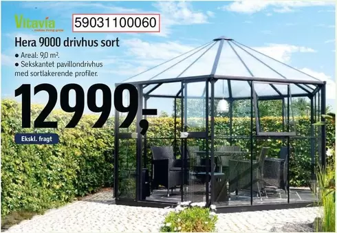 Hera 9000 drivhus sort