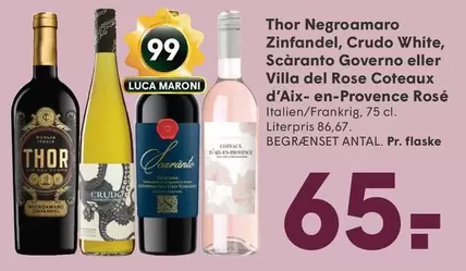 Zinfandel - Negroamaro, , Crudo White, Scaranto Governo eller Villa del Rose Coteaux d'Aix-en-Provence Rosé