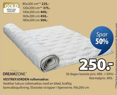 VESTREFJORDEN rullemadras