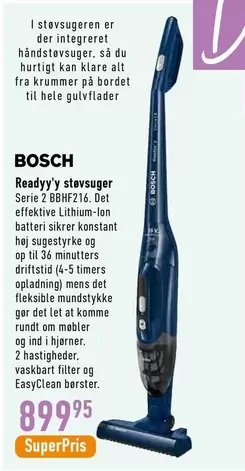 Bosch - Readyy'y støvsuger Serie 2 BBHF216