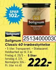 Solignum Classic 40 træbeskyttelse