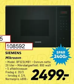 Siemens - Mikroovn BF523LMB1