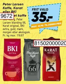 Kaffe, Karat eller BKI 9672