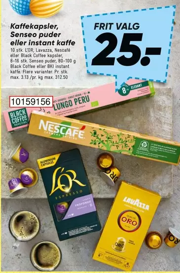 Kaffekapsler, Senseo puder eller Instant kaffe