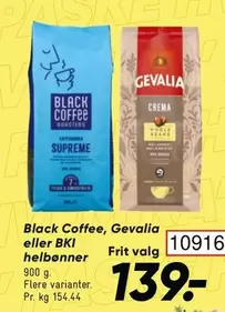 Black Coffee, Gevalia eller BKI helbønner