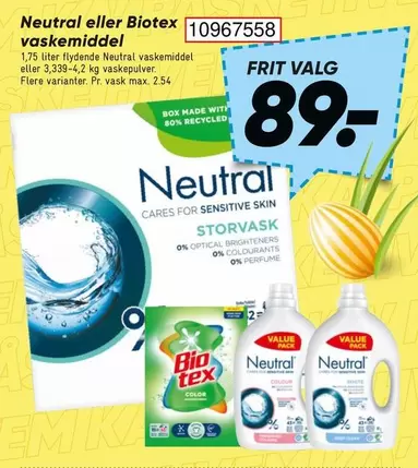 Bio - Neutral eller tex vaskemiddel 10967558