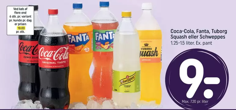 Coca Cola - Coca-Cola, Fanta, Tuborg Squash eller Schweppes