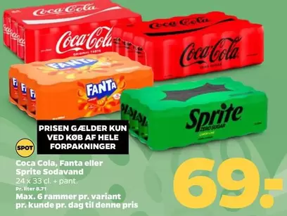 Coca Cola - , Fanta eller Sprite Sodavand