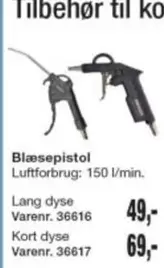 Kort - Blæsepistol Luftforbrug: 150 l/min.