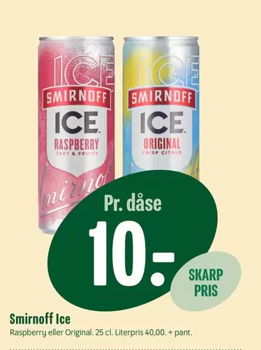 Smirnoff Ice Raspberry eller Original
