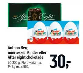 Kinder - mini æsker,  eller After eight chokolade