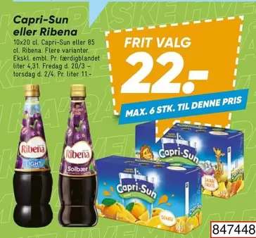 Orange - Capri-Sun eller Ribena