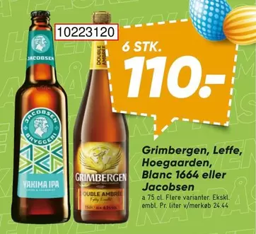 Grimbergen - , Leffe, Hoegaarden, Blanc 1644 eller Jacobsen 10223120
