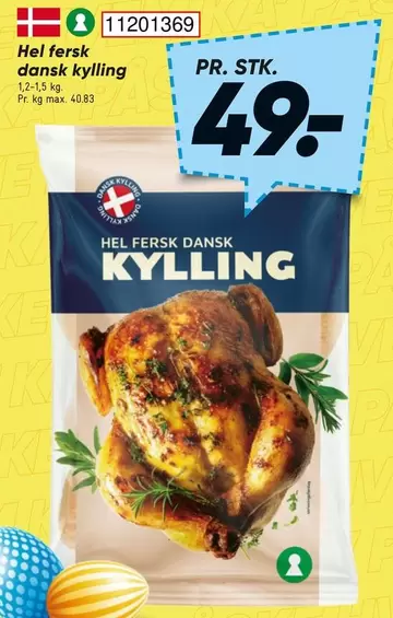 Hel fersk dansk kylling