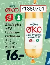 Økologisk mild kyllinge-kødpolse 71380701
