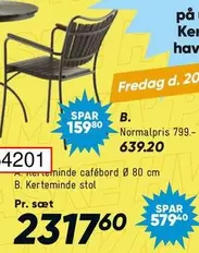 Kerteminde cafébord Ø 80 cm / Kerteminde stol