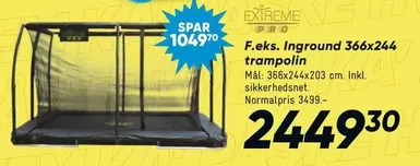 Inground 366x244 trampolin