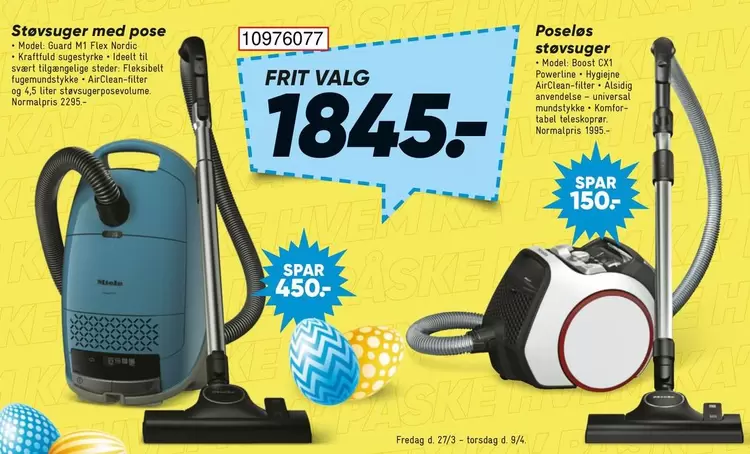 Miele - Støvsuger med pose, Poseløs støvsuger