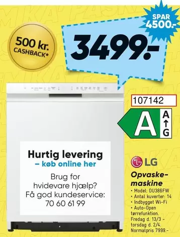Lg - Opvaskemaskine DU386FW