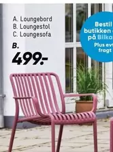 Loungebord, Loungestol, Loungesofa