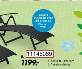 A. Bakkeal sidebord B. Askely sol seng 11145089