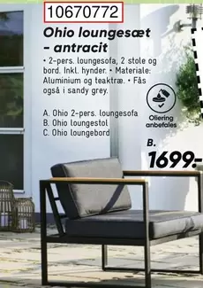10670772 Ohio loungesæt - antracit