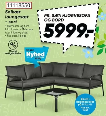 Solfkær loungesæt - sort