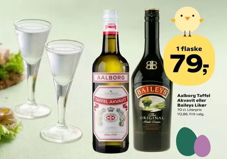 Aalborg Taffel Akvavit eller Baileys Likør