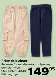 Friends bukser Str. 86/92-134/140.
