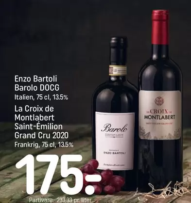 Barolo DOCG, Saint-Émilion Grand Cru 2020