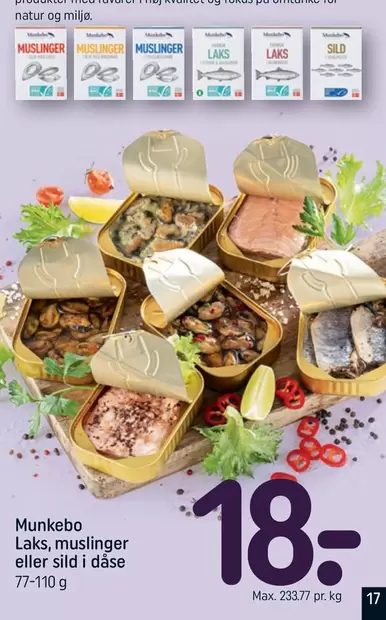 Natur - Laks, muslinger eller sild i dåse