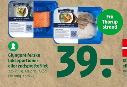 lakseportioner eller rødspættefilet
