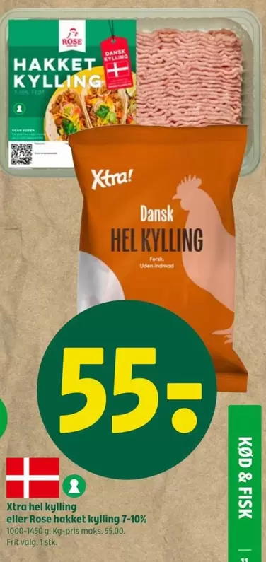 Rose - Hakket kylling eller  hakket kylling