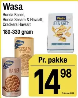 Runda Kanel, Runda Sesam & Havsalt, Crackers Havsalt