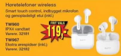 Høretelefoner wireless TW960, TW967