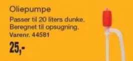 Oliepumpe Varenr. 44581