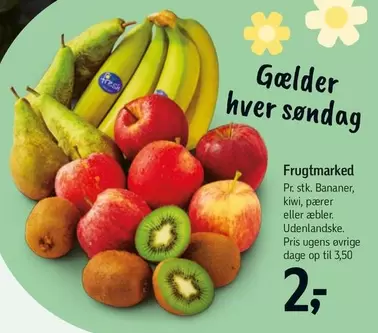 Frugtmarked: Bananer, kiwi, pærer eller æbler