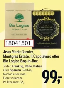 Bio - Jean Marie Garnier, Montgras Estate, Il Capolavoro eller  Logico Bag-in-Box