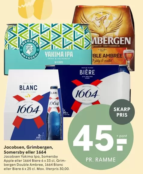 Bergen - Jacobsen, Grimbergen, Somersby eller 1664