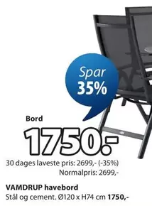 VAMDRUP havebord