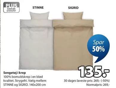 STINNE og SIGRID sengetøj i krep