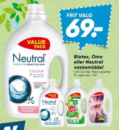 Bio - rex, Omo eller Neutral vaskemiddel