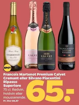Francois Martenot Premium Calvet Cremant eller Silvano Piacentini Ripasso Superiore