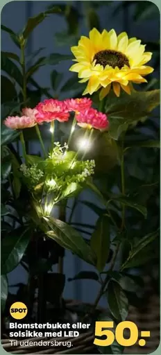 Blomsterbuket eller solsikke med LED